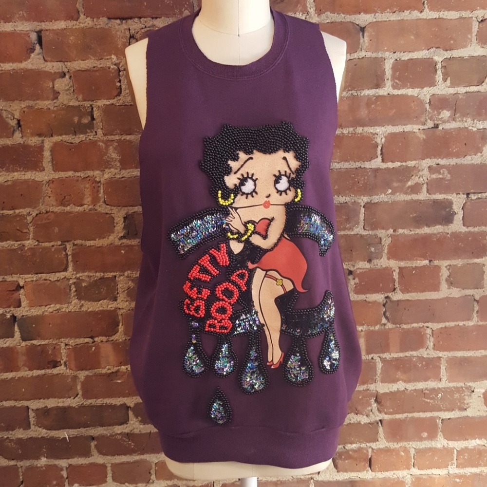 Betty Boop Embellished Sweatshirt